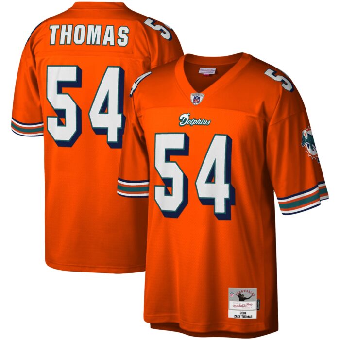 Men’s Miami Dolphins Zach Thomas Mitchell & Ness Orange Legacy Replica Jersey