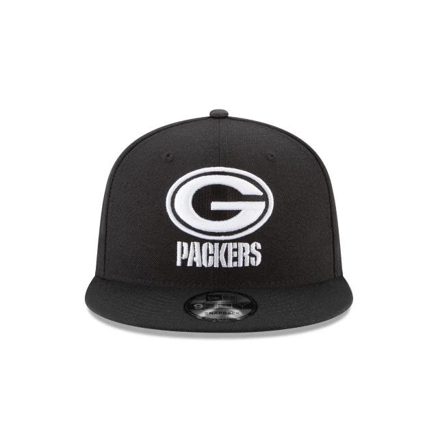Green Bay Packers Black and White 9FIFTY Snapback Hat