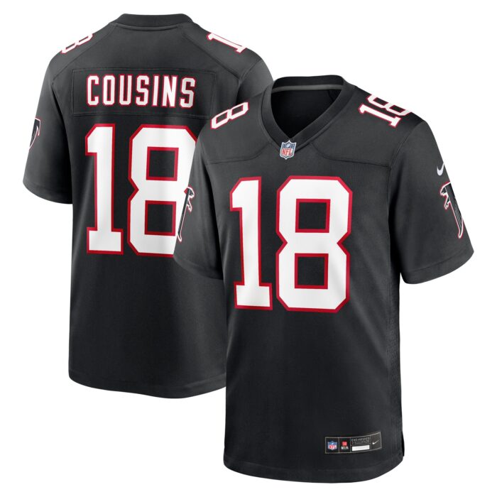 Men’s Atlanta Falcons Kirk Cousins Nike Black Alternate Game Player Jersey