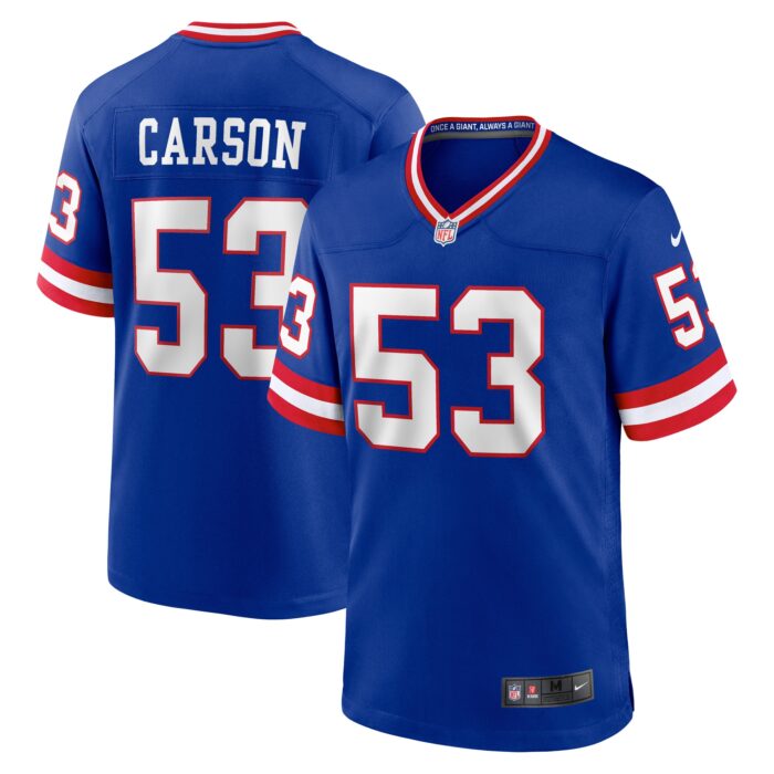 Men’s New York Giants Harry Carson Nike Royal Classic Retired Player Game Jersey