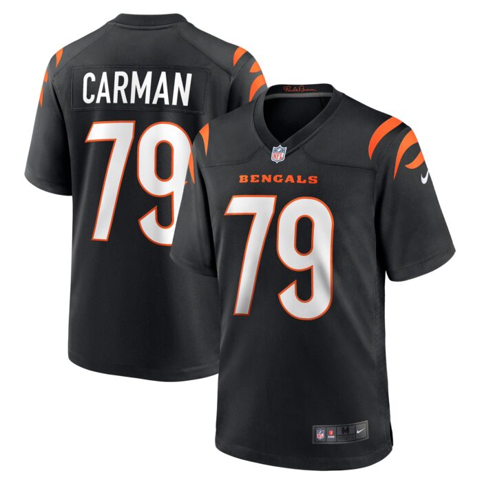 Men’s Cincinnati Bengals Jackson Carman Nike Black Game Jersey