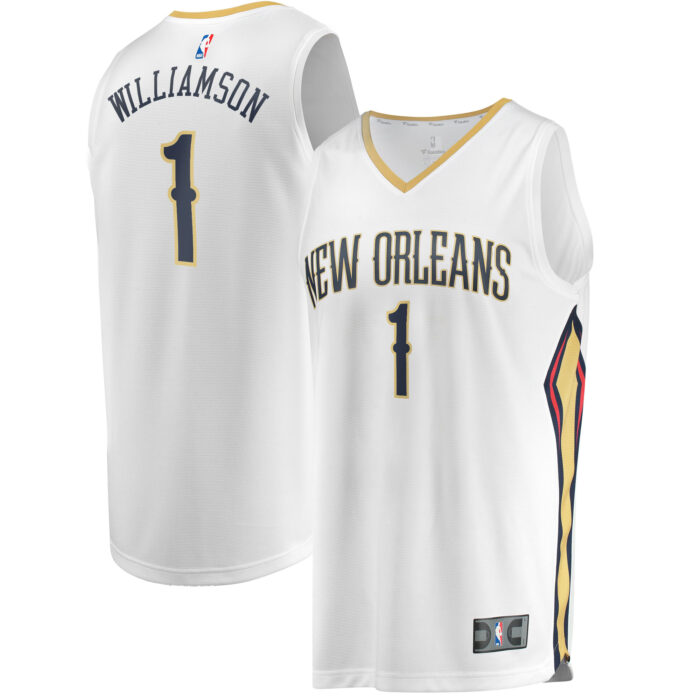 Men’s New Orleans Pelicans Zion Williamson Fanatics White Replica Fast Break Jersey – Association Edition