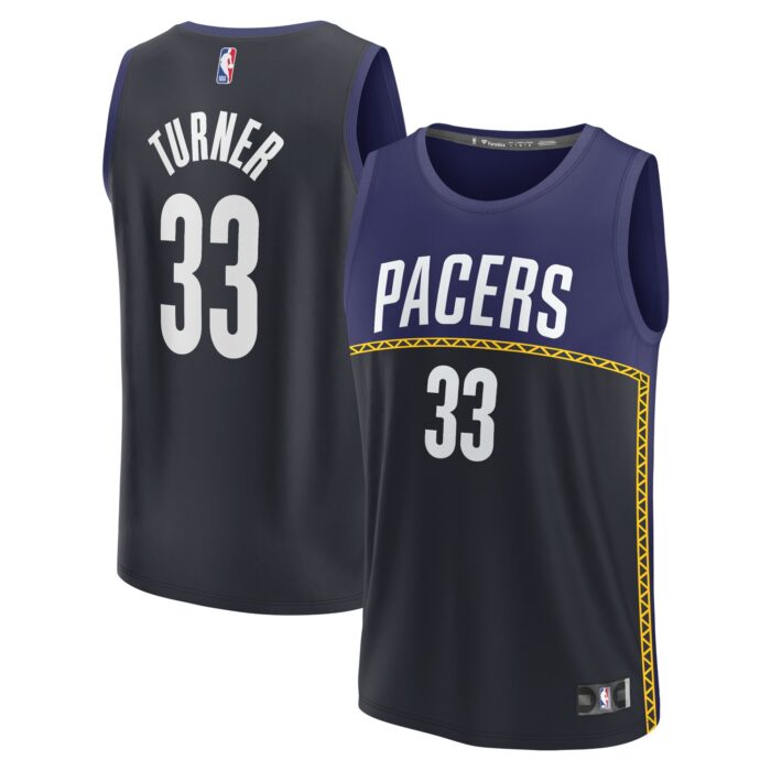 Men’s Indiana Pacers Myles Turner Fanatics Blue Fastbreak Jersey – City Edition
