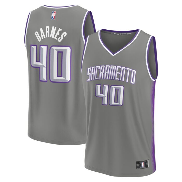 Men’s Sacramento Kings Harrison Barnes Fanatics Gray Fastbreak Jersey – City Edition