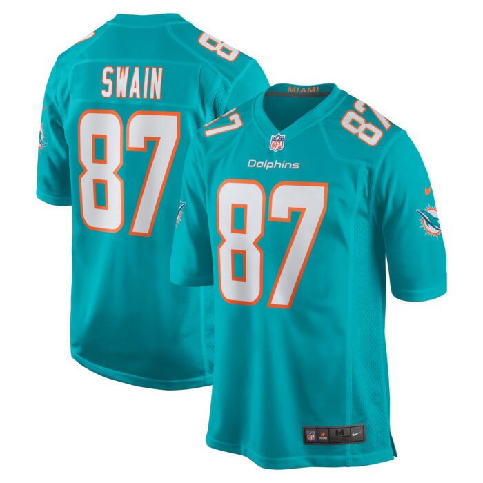 Men’s Miami Dolphins Freddie Swain Nike Aqua Game Jersey
