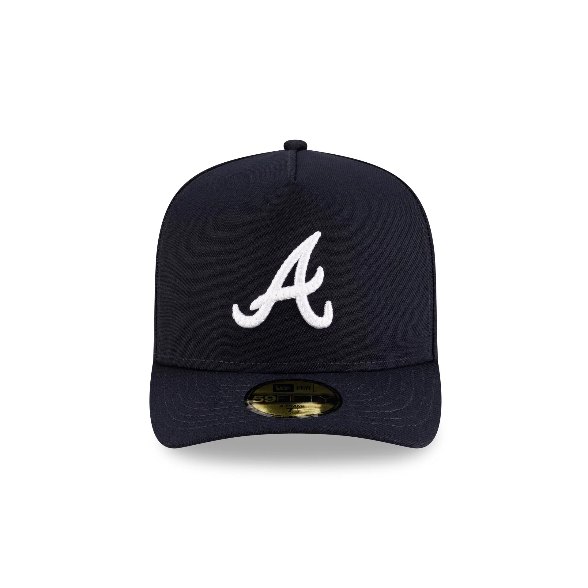Atlanta Braves Script Safety Pin 59FIFTY A-Frame Fitted Hat