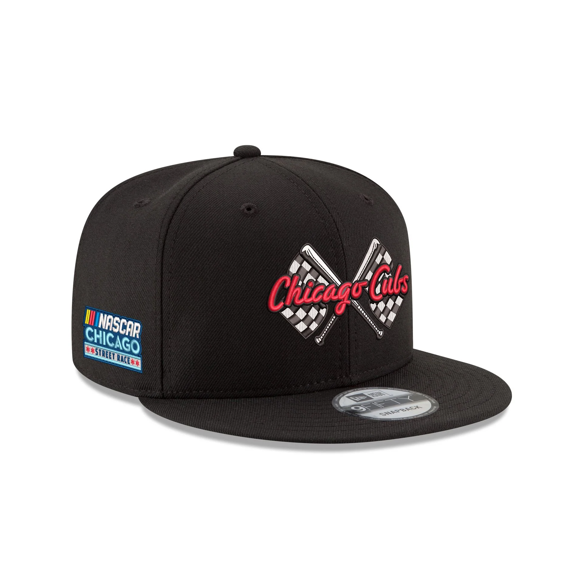 Chicago Cubs x NASCAR Chicago Street Race Black 9FIFTY Snapback Hat