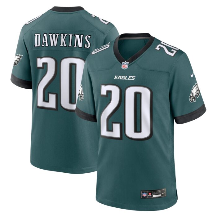 Men’s Philadelphia Eagles Brian Dawkins Nike Midnight Green Team Game Jersey