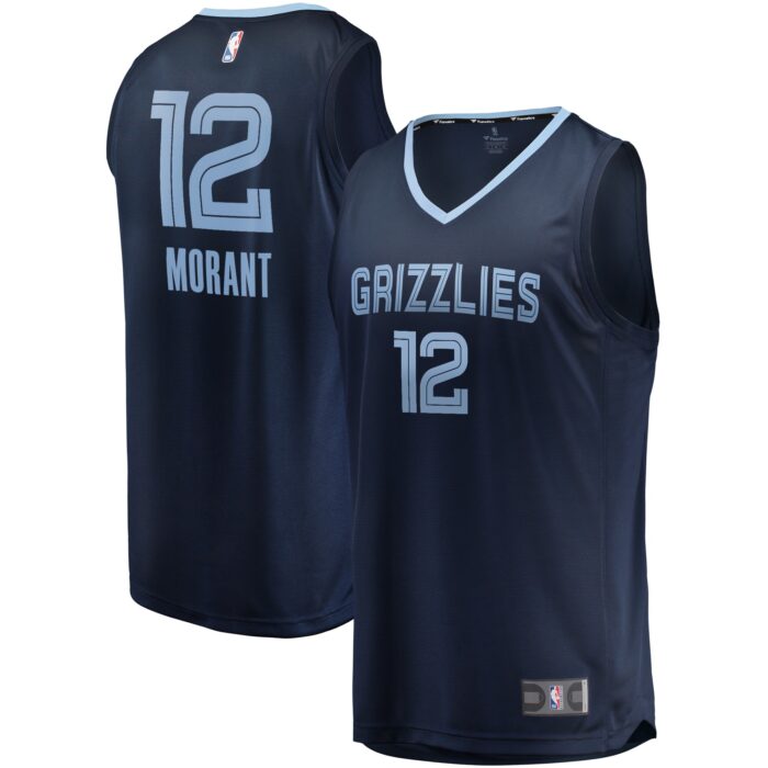 Men’s Memphis Grizzlies Ja Morant Fanatics Navy Big & Tall Fast Break Player Jersey – Icon Edition