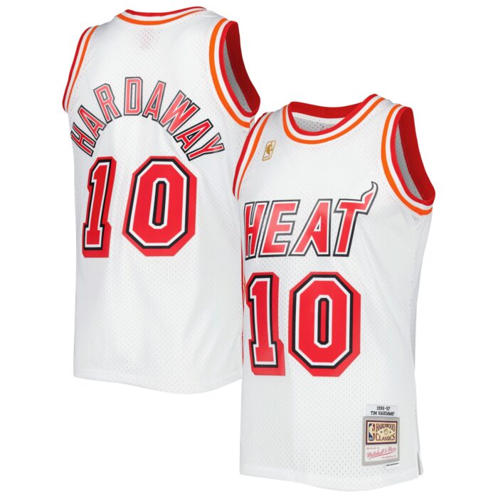 Men’s Miami Heat Tim Hardaway Mitchell & Ness White Hardwood Classics Swingman Jersey