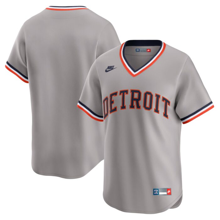 Men’s Detroit Tigers Nike Gray Cooperstown Collection Limited Jersey