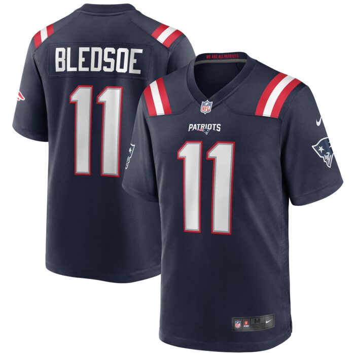 Men’s New England Patriots Drew Bledsoe Nike Navy Game Retired Player Jersey