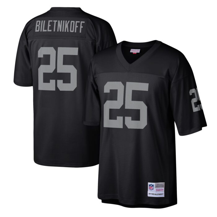 Men’s Las Vegas Raiders Fred Biletnikoff Mitchell & Ness Black Legacy Replica Jersey