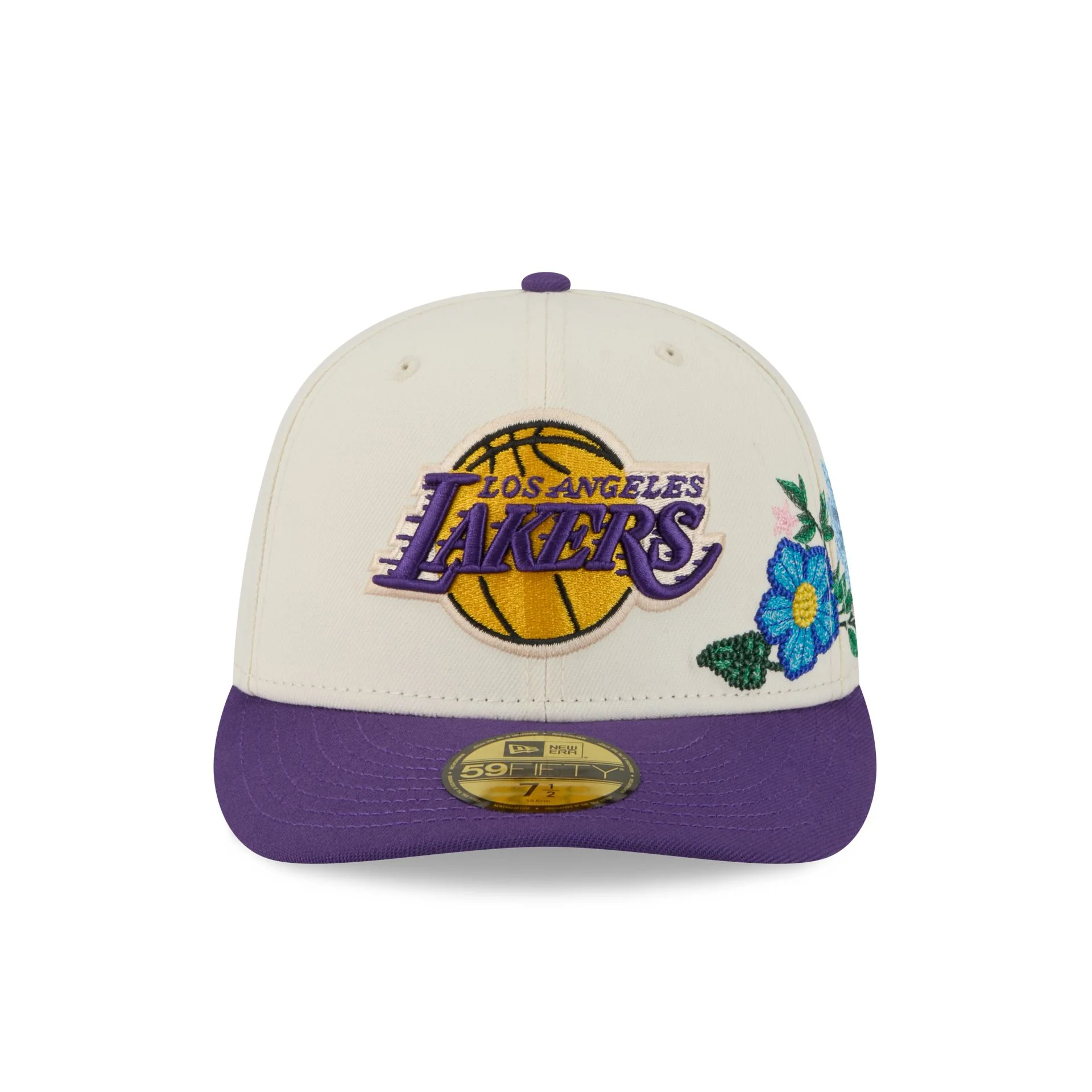 Los Angeles Lakers Tonal Florals White 59FIFTY Fitted Hat