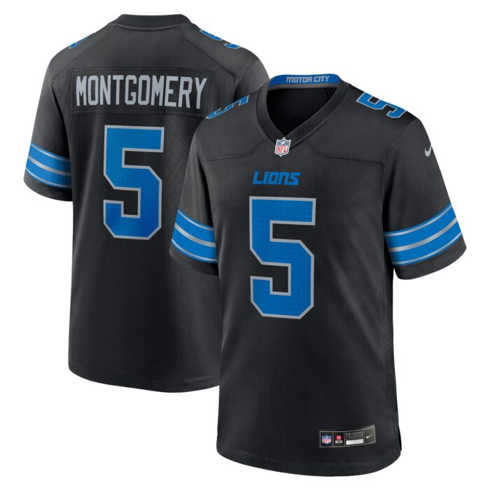Men’s Detroit Lions David Montgomery Nike Black 2nd Alternate Game Jersey