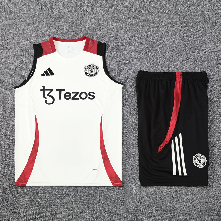 Kit Tank Top + Shorts Manchester United White/Black Training 25/26