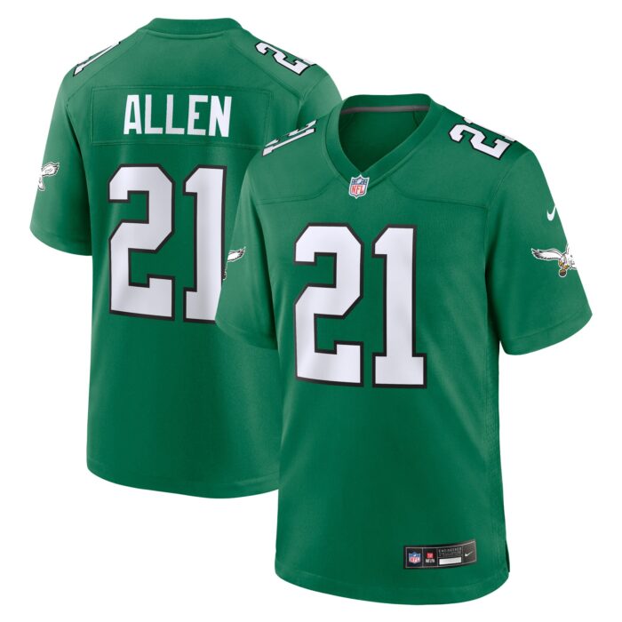 Men’s Philadelphia Eagles Eric Allen Nike Kelly Green Alternate Game Jersey