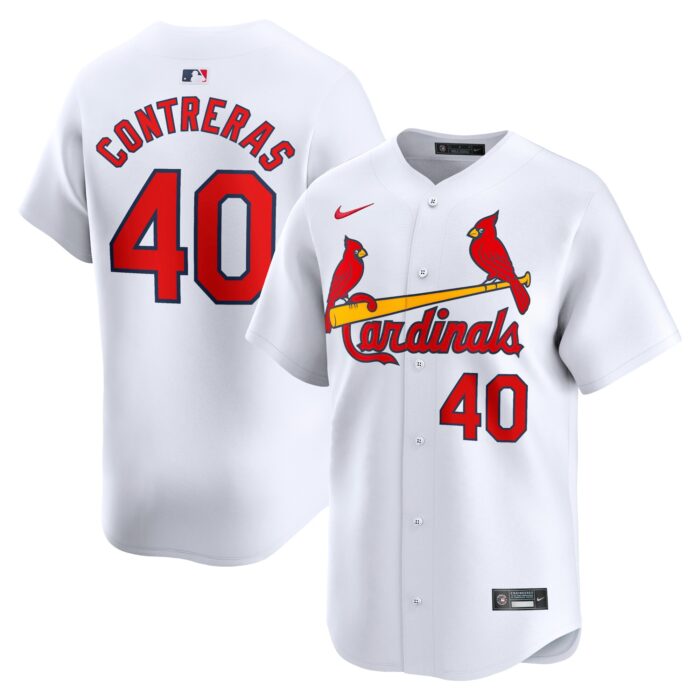Men’s St. Louis Cardinals Willson Contreras Nike White Home Limited Player Jersey