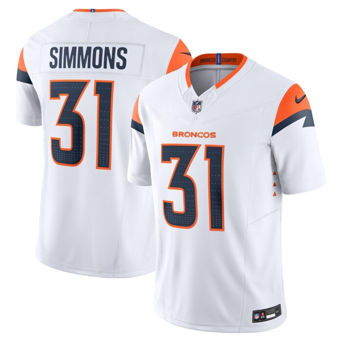 Men’s Denver Broncos Justin Simmons Nike White Vapor F.U.S.E. Limited Jersey