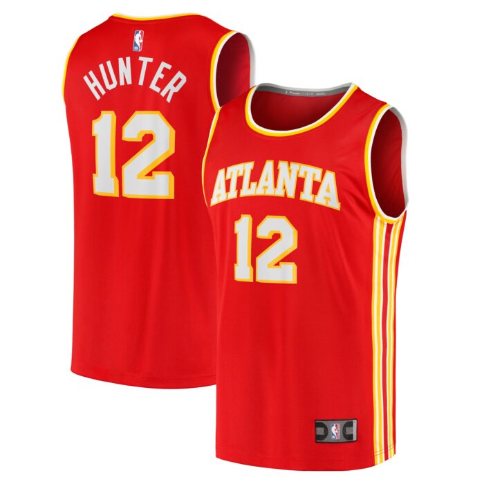 Men’s Atlanta Hawks De’Andre Hunter Fanatics Red Fast Break Replica Jersey – Icon Edition