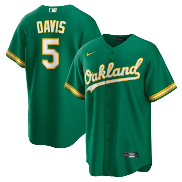 Men’s Oakland Athletics JD Davis Nike Kelly Green Alternate Replica Jersey