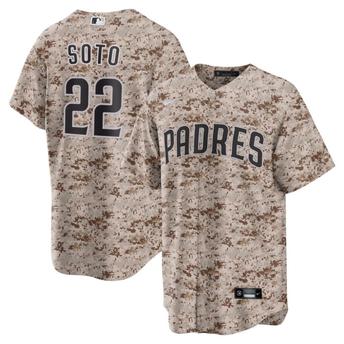 Men’s San Diego Padres Juan Soto Nike Camo USMC Alternate Replica Player Jersey