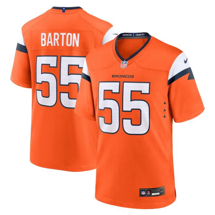 Men’s Denver Broncos Cody Barton Nike Orange Game Jersey