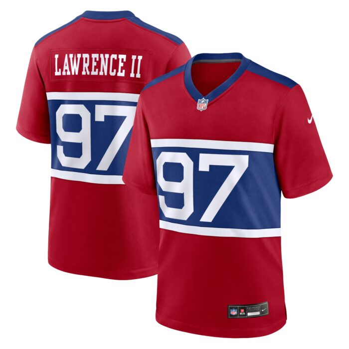 Men’s New York Giants Dexter Lawrence II Nike Century Red Alternate Player Game Jersey