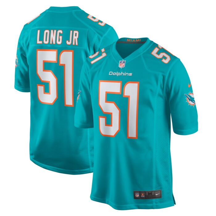 Men’s Miami Dolphins David Long Jr. Nike Aqua Game Jersey