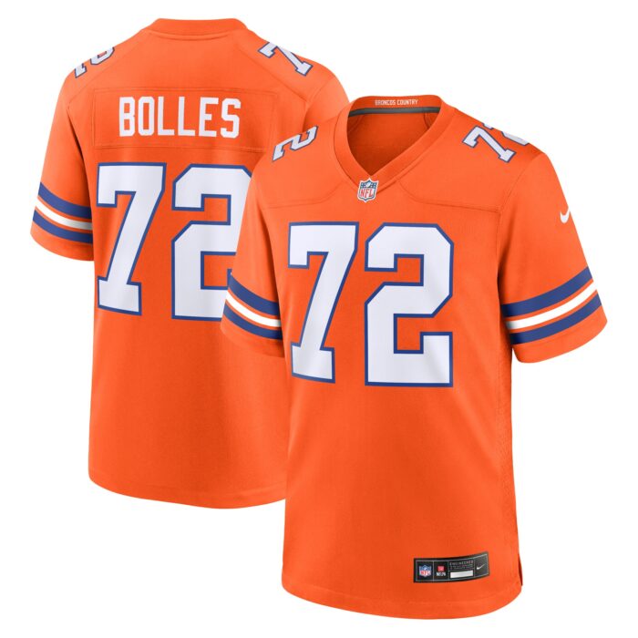 Men’s Denver Broncos Garrett Bolles Nike Orange Mile High Collection 1977 Throwback Player Game Jersey