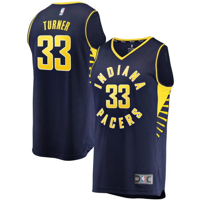 Men’s Indiana Pacers Myles Turner Fanatics Navy Fast Break Replica Jersey – Icon Edition
