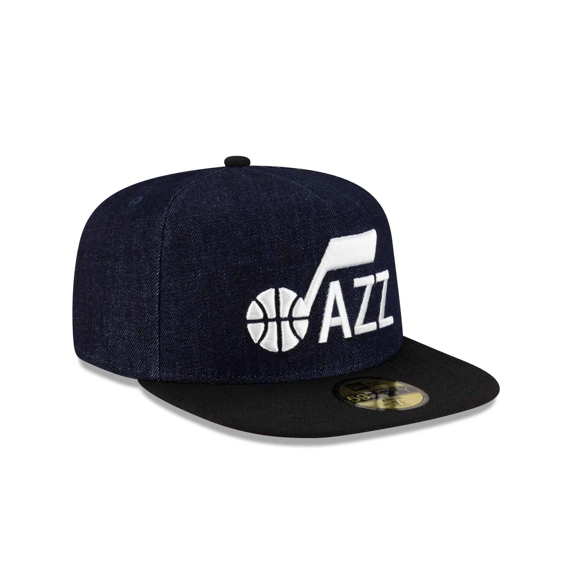Utah Jazz Navy Denim 59FIFTY A-Frame Fitted Hat