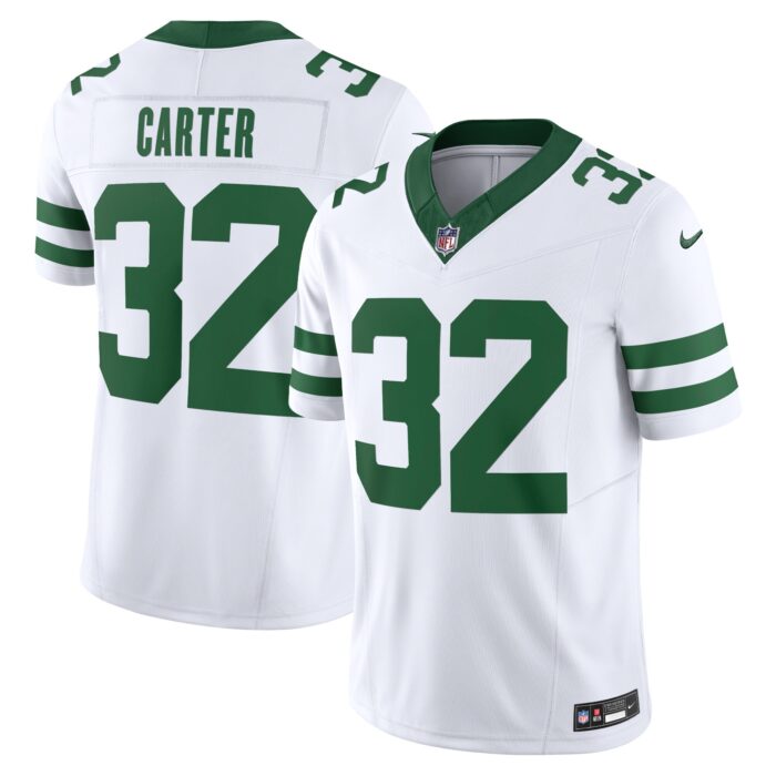 Men’s New York Jets Michael Carter Nike Legacy White Vapor F.U.S.E. Limited Jersey