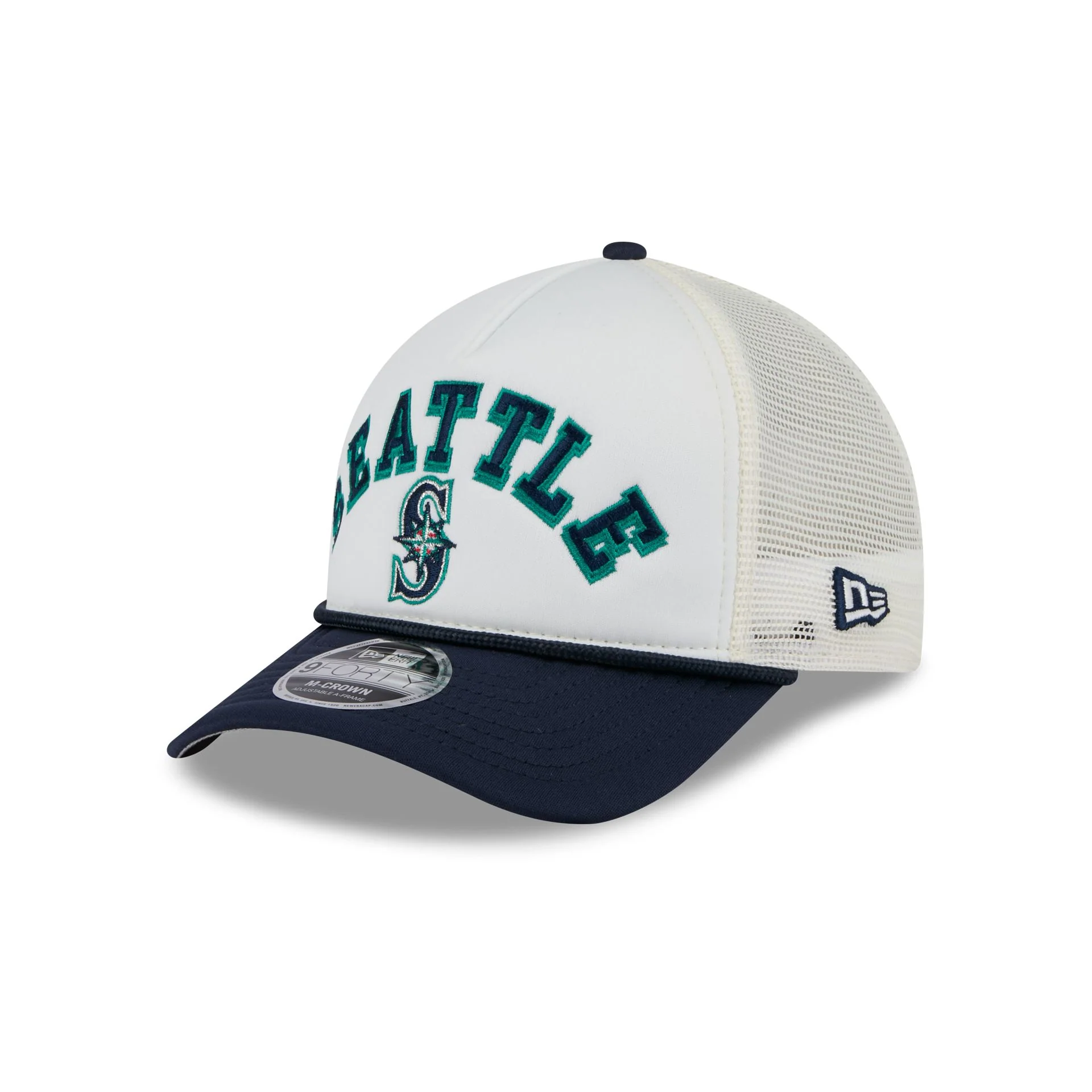 Seattle Mariners Chrome Arch 9FORTY M-Crown A-Frame Trucker Hat