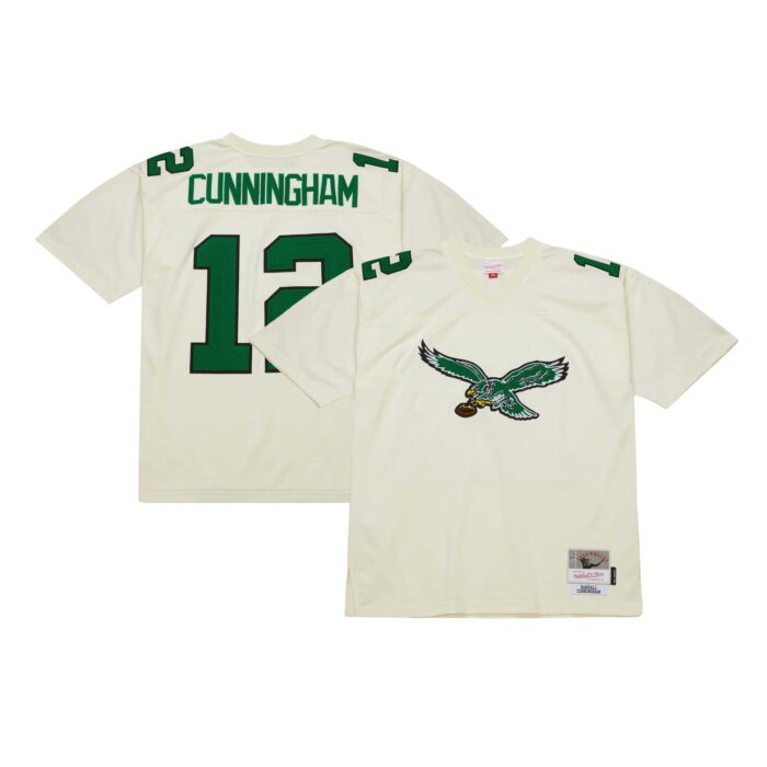 Men’s Philadelphia Eagles Randall Cunningham Mitchell & Ness Cream Chainstitch Legacy Jersey