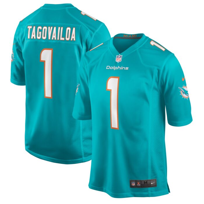 Men’s Miami Dolphins Tua Tagovailoa Nike Aqua Player Game Jersey