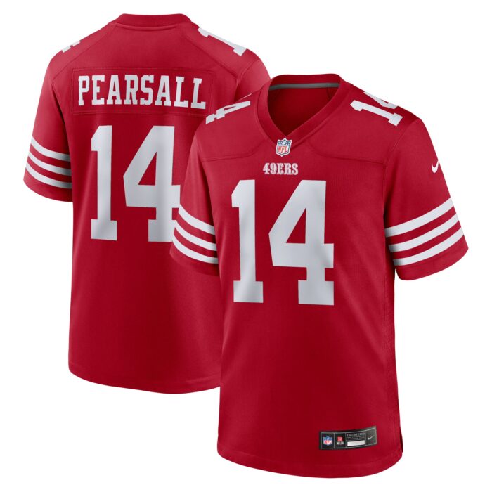 Men’s San Francisco 49ers Ricky Pearsall Nike Scarlet 2024 NFL Draft First Round Pick Player Game Jersey