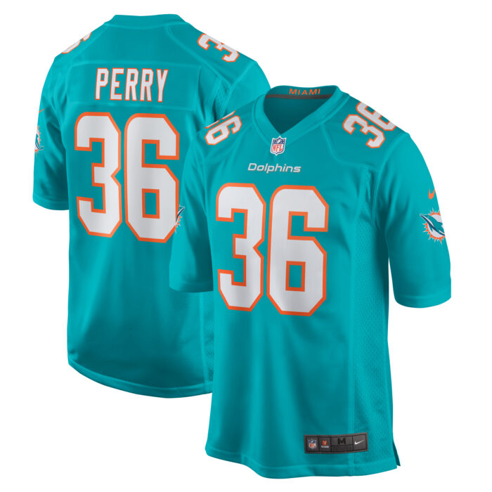 Men’s Miami Dolphins Jamal Perry Nike Aqua Home Game Player Jersey