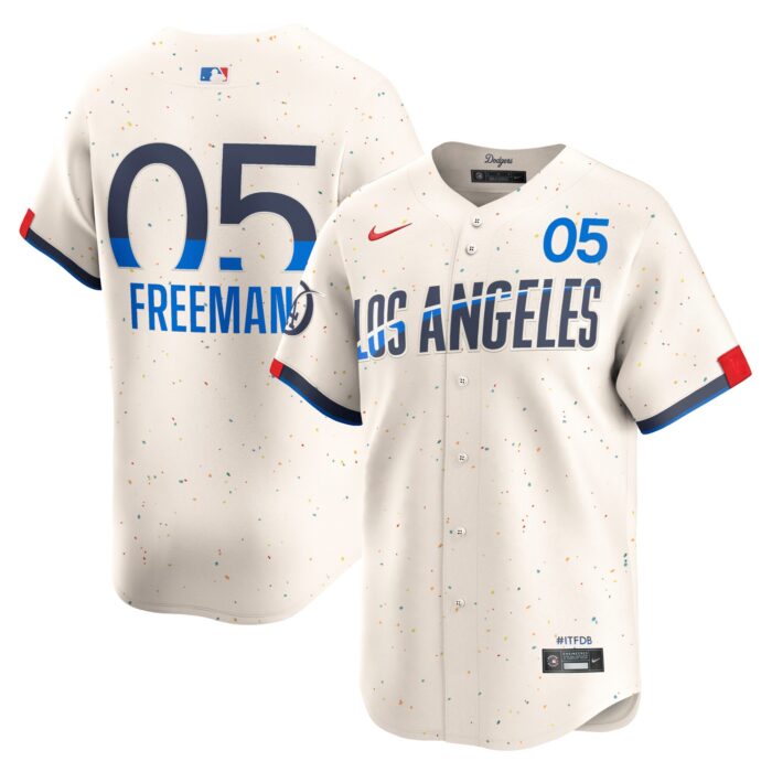 Men’s Los Angeles Dodgers Freddie Freeman Nike Cream 2024 City Connect Limited Player Jersey