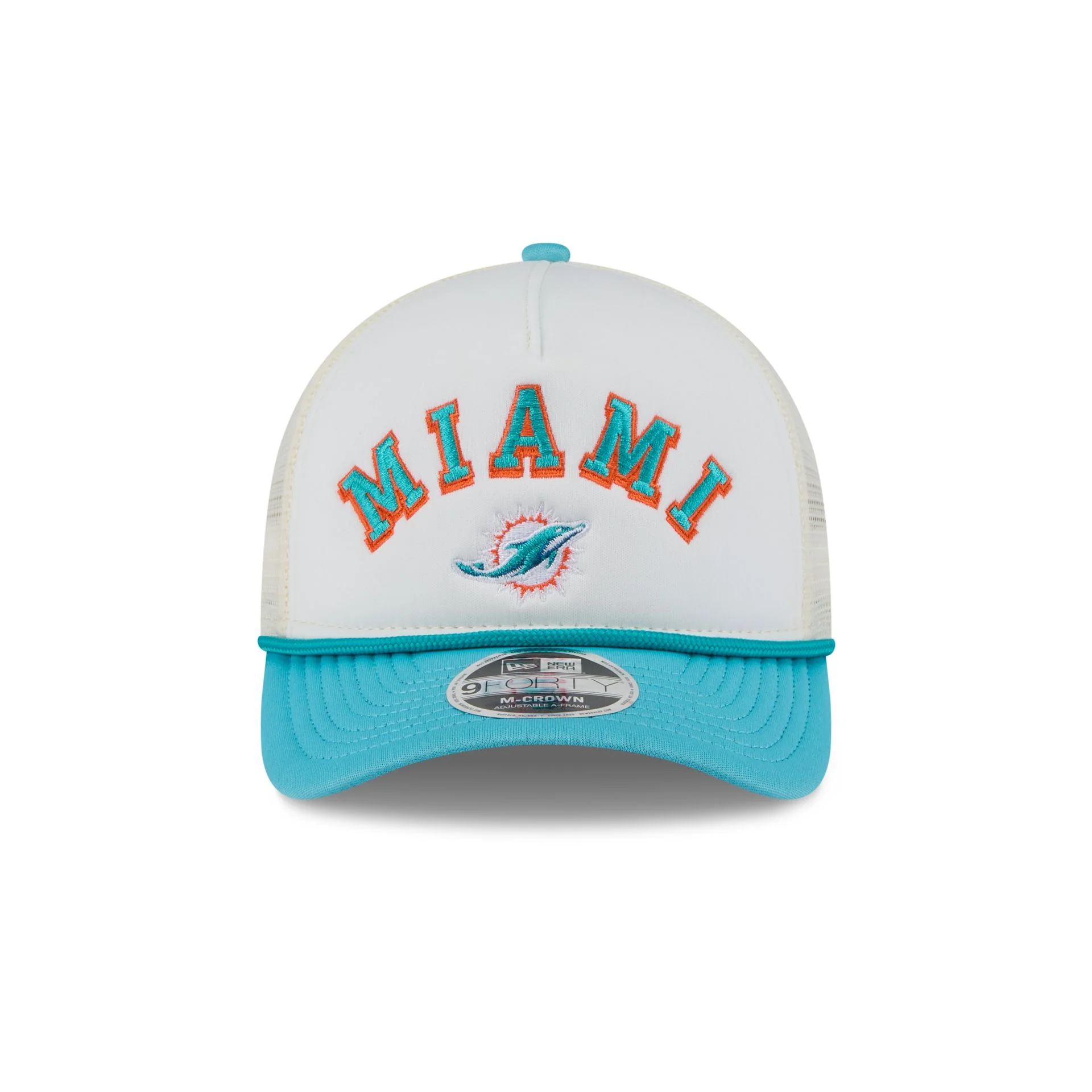 Miami Dolphins Chrome Arch 9FORTY M-Crown A-Frame Trucker Hat