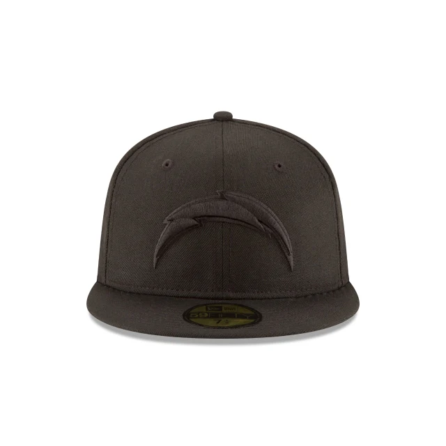 Los Angeles Chargers Black On Black 59FIFTY Fitted Hat