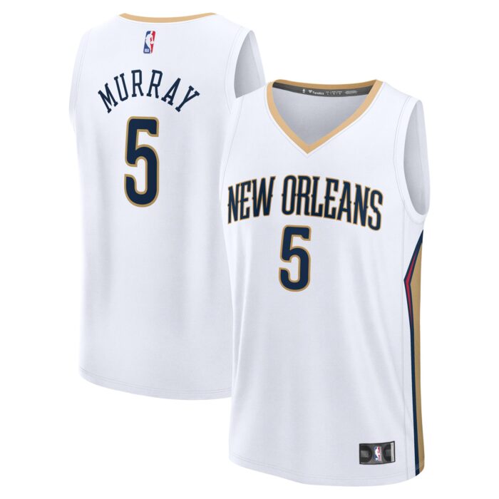 Men’s New Orleans Pelicans Dejounte Murray Fanatics White Fast Break Replica Player Jersey – Association Edition