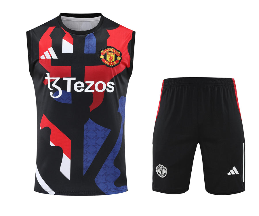 Kit Tank Top + Shorts Manchester United Black/Blue/Red Training 25/26