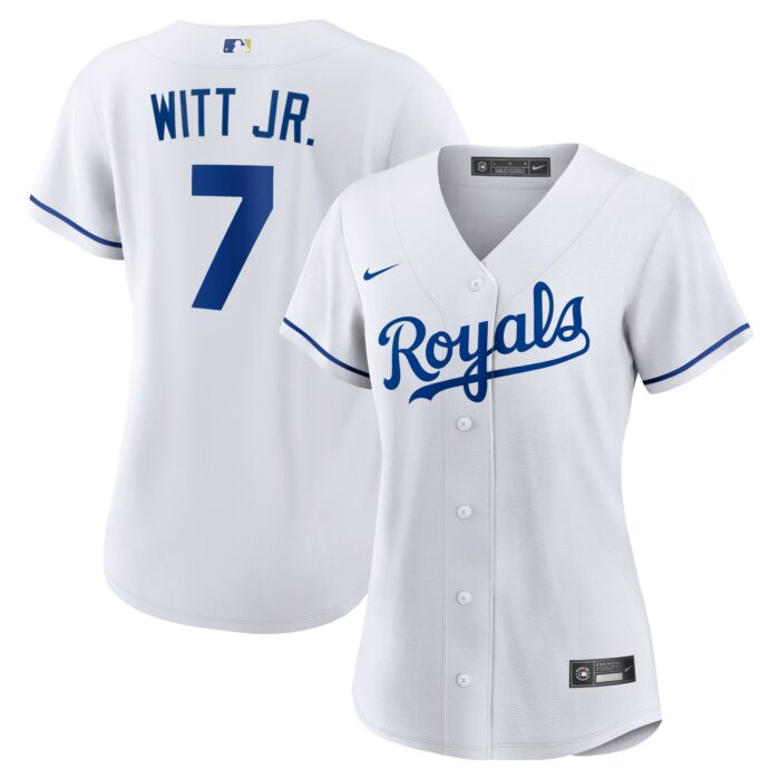 Women’s Kansas City Royals Bobby Witt Jr. Nike White Home Replica Player Jersey
