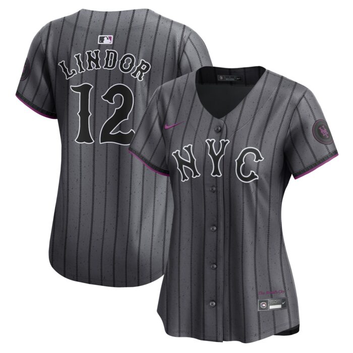 Women’s New York Mets Francisco Lindor Nike Graphite 2024 City Connect Limited Player Jersey