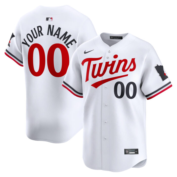 Men’s Minnesota Twins Nike White Home Limited Custom Jersey