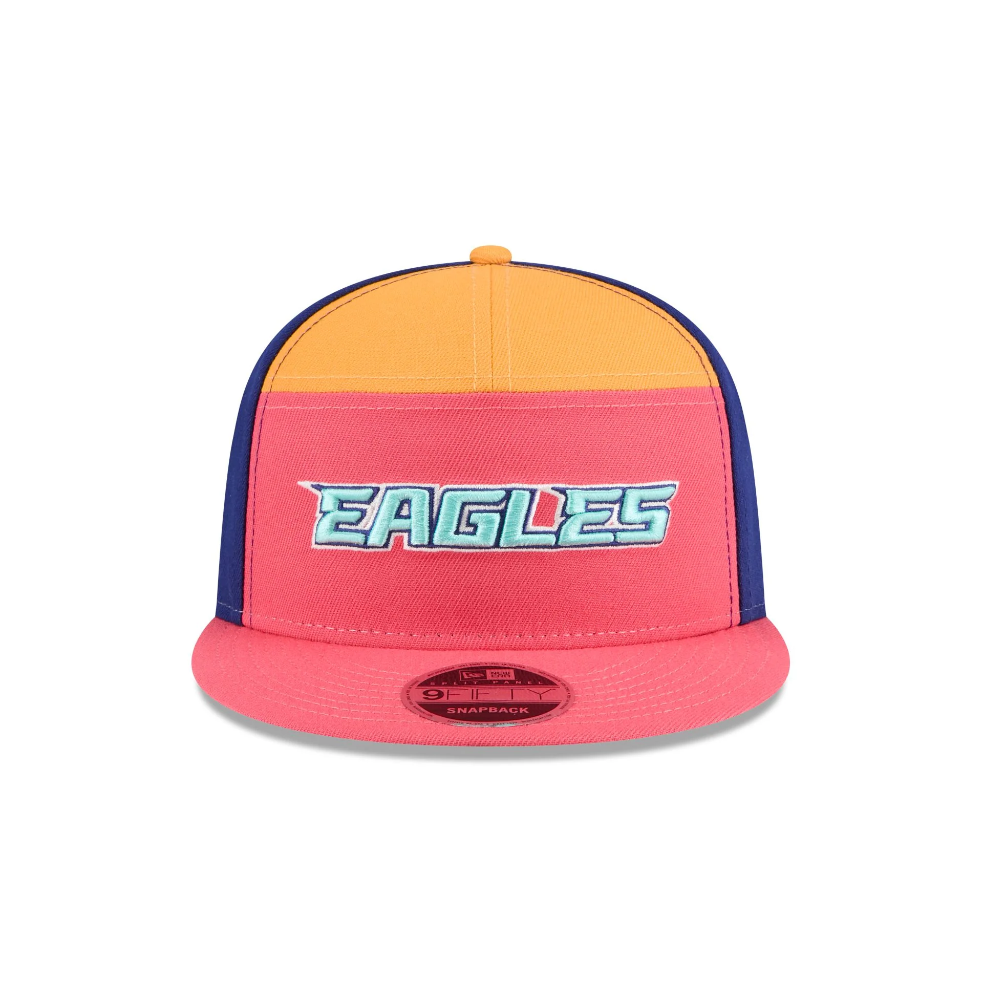 Philadelphia Eagles Coral Split Panel 9FIFTY Snapback Hat