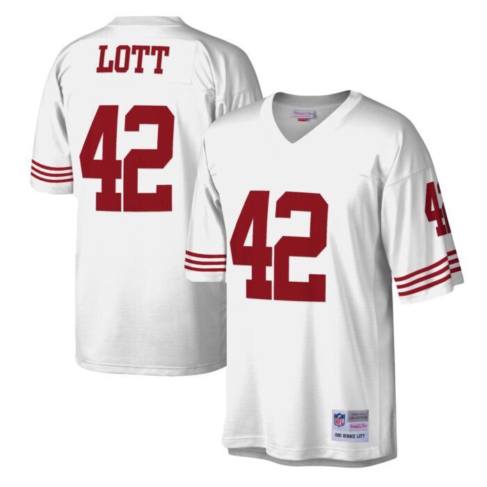 Men’s San Francisco 49ers Ronnie Lott Mitchell & Ness White Legacy Replica Jersey