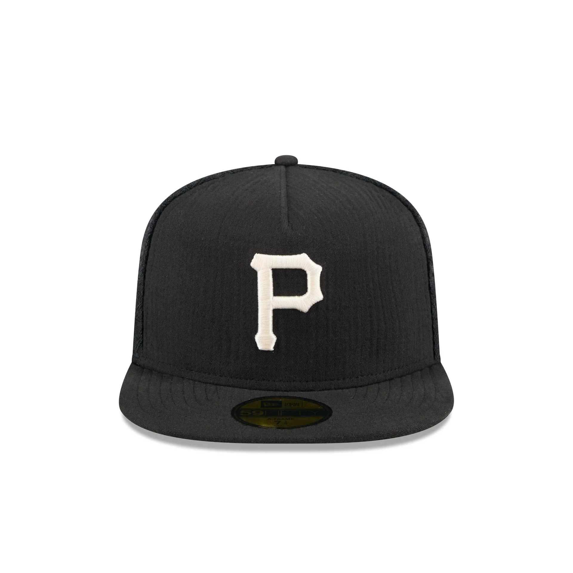 Pittsburgh Pirates Black Mesh 59FIFTY A-Frame Fitted Hat