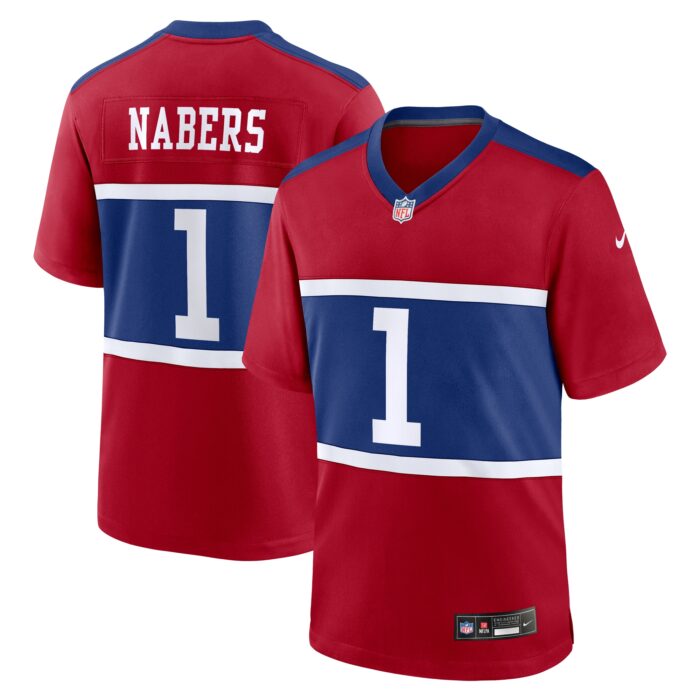 Men’s New York Giants Malik Nabers Nike Century Red Alternate Game Jersey